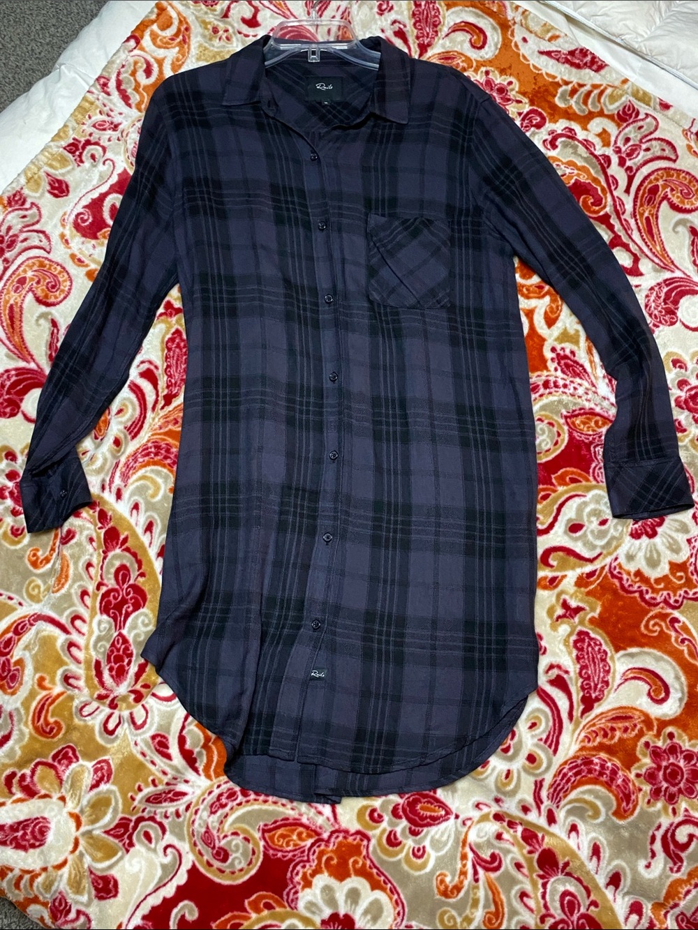 Rails Men’s Navy and Black Plaid Long-Sleeve Button-Down Shirt